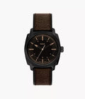Machine 41mm Three-Hand Date Brown Leather Watch