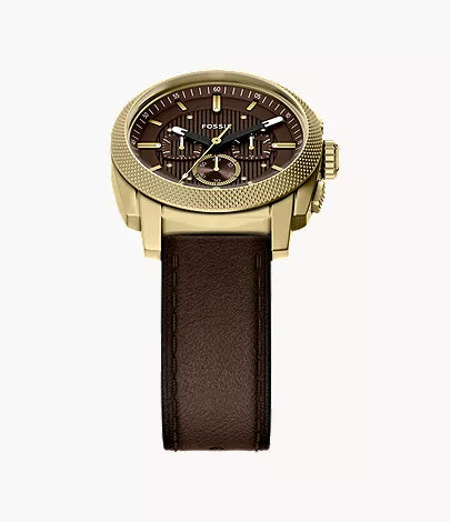 Machine 44mm Chronograph Brown Leather Watch