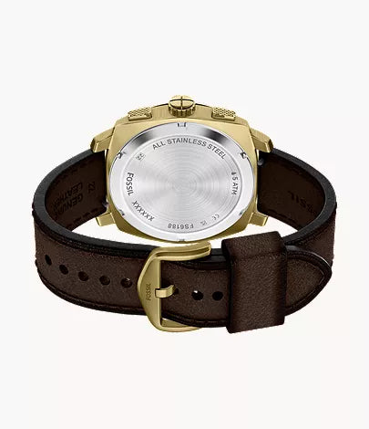 Machine 44mm Chronograph Brown Leather Watch
