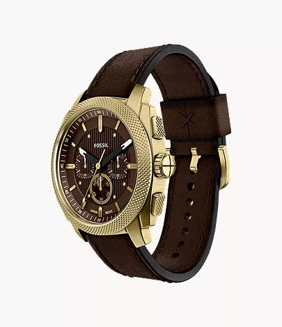 Machine 44mm Chronograph Brown Leather Watch