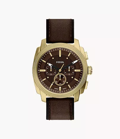 Machine 44mm Chronograph Brown Leather Watch U2