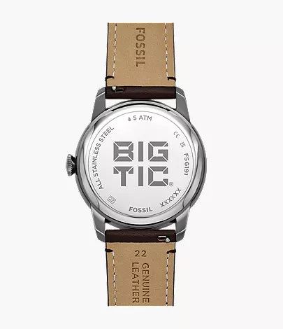 Townsman Big Tic 42mm Gunmetal Brown Leather Watch