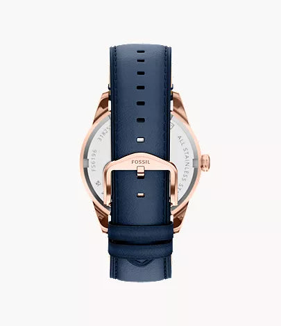 Pearson 42mm Multifunction Navy Leather Watch