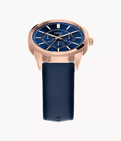 Pearson 42mm Multifunction Navy Leather Watch