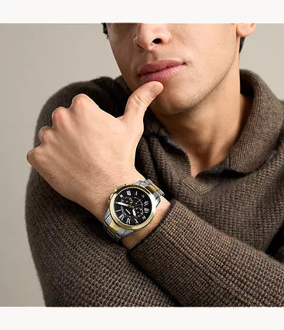 Grant 44mm Chronograph Two-Tone Stainless Steel Watch Set