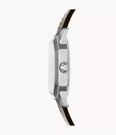 Harlow 33mm Three-Hand Brown Leather Watch