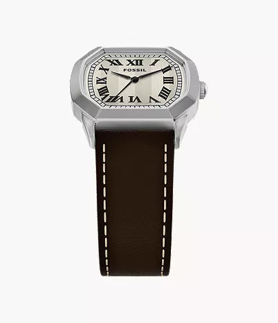 Harlow 33mm Three-Hand Brown Leather Watch