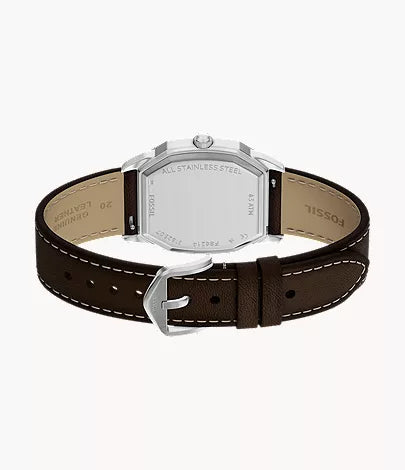 Harlow 33mm Three-Hand Brown Leather Watch