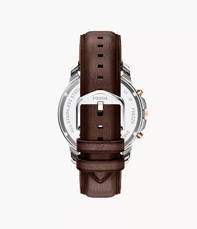 Grant 44mm Chronograph Brown Leather Watch