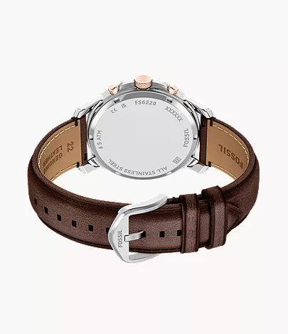 Grant 44mm Chronograph Brown Leather Watch