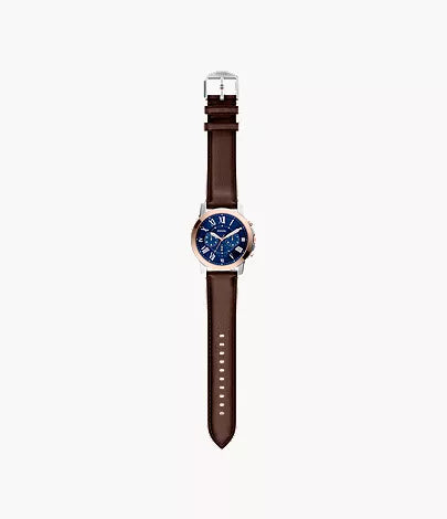 Grant 44mm Chronograph Brown Leather Watch