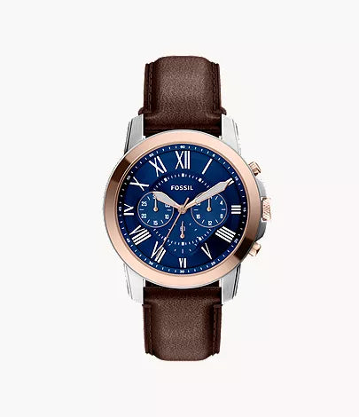 Grant 44mm Chronograph Black Leather Watch N9