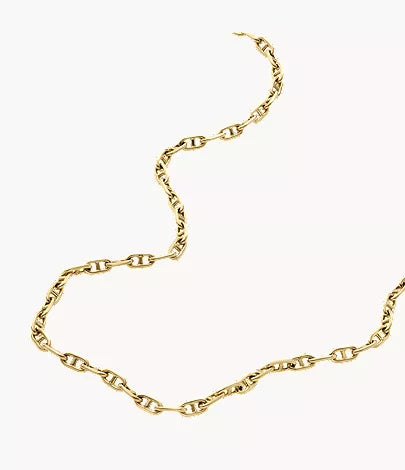 Heritage D-Link Gold-Tone Brass Anchor Chain Necklace