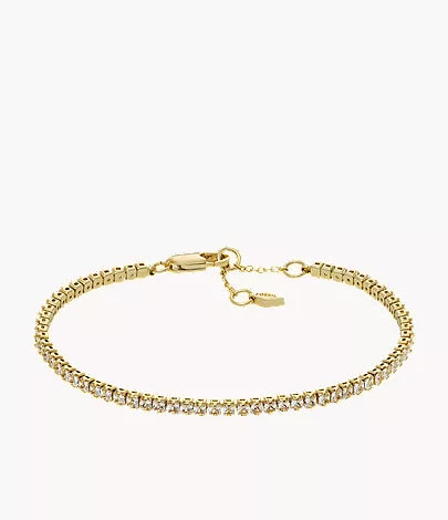 Ellis Pavé Glitz Gold-Tone Brass Tennis Chain Bracelet