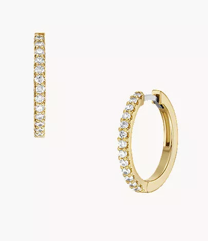 Ellis Pavé Glitz Gold-Tone Brass Hoop Earrings