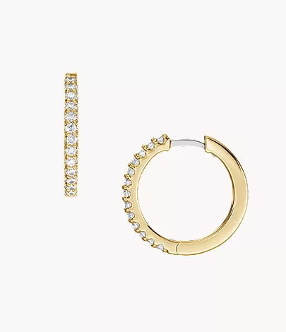 Ellis Pavé Glitz Gold-Tone Brass Hoop Earrings