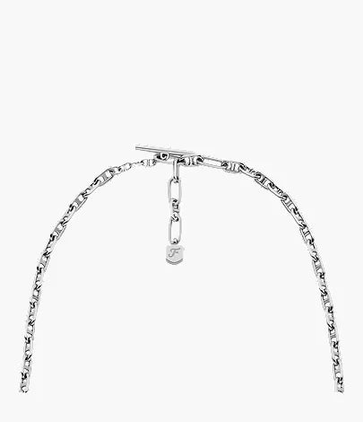 Heritage D-Link Silver-Tone Brass Chain Necklace