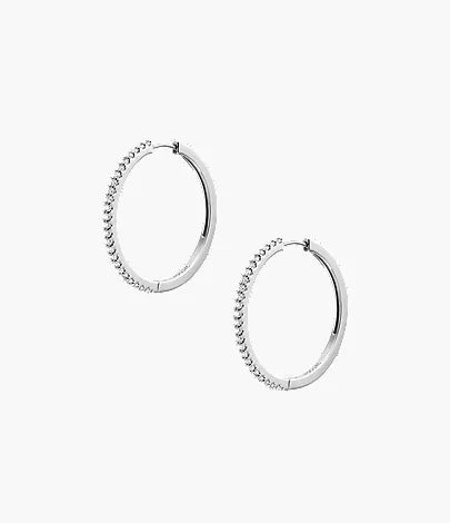 Ellis Pavé Glitz Silver-Tone Brass Hoop Earrings