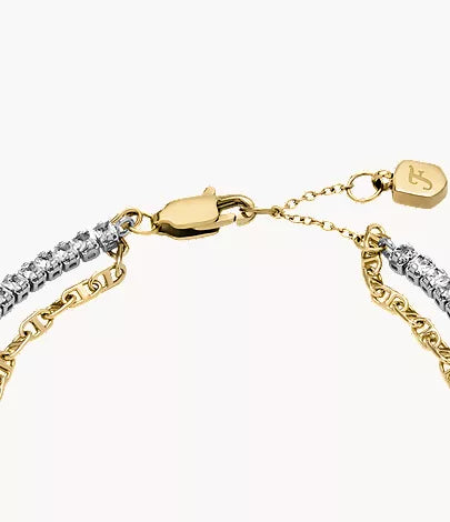 Heritage D-Link Glitz Two-Tone Stainless Steel Tennis Bracelet