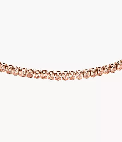 Ellis Pavé Glitz Rose Gold-Tone Brass Tennis Chain Bracelet