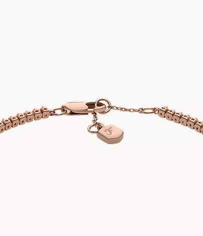 Ellis Pavé Glitz Rose Gold-Tone Brass Tennis Chain Bracelet