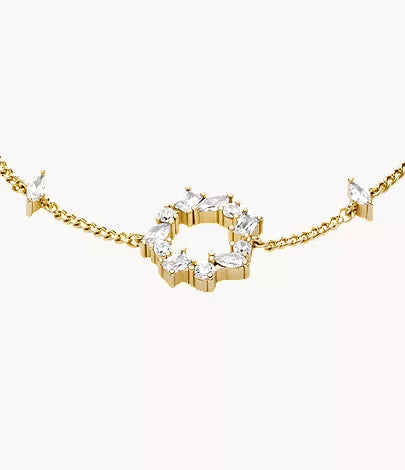 Ellis Mixed Shapes Gold-Tone Brass Station Bracelet