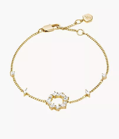 Ellis Mixed Shapes Gold-Tone Brass Station Bracelet