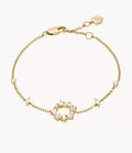 Ellis Mixed Shapes Gold-Tone Brass Station Bracelet