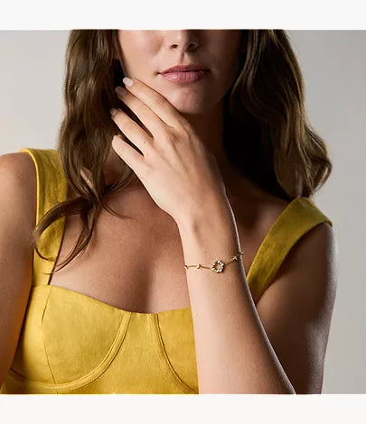 Ellis Mixed Shapes Gold-Tone Brass Station Bracelet