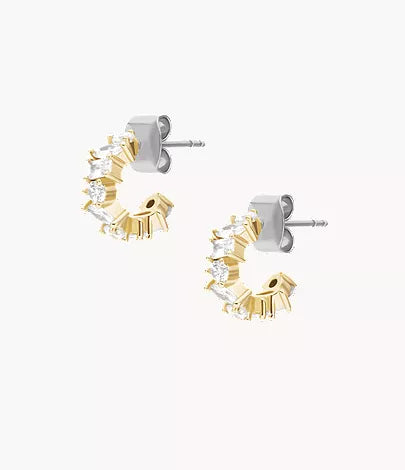 Ellis Mixed Shapes Gold-Tone Brass Hoop Earrings