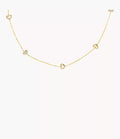 Sutton Heartbeat Gold-Tone Brass Station Necklace