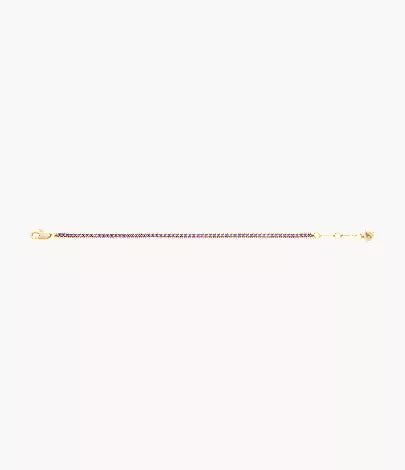 Ellis Pavé Glitz Amethyst Color Gold-Tone Brass Tennis Chain Bracelet