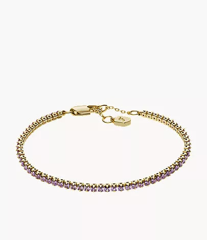 Ellis Pavé Glitz Gold-Tone Brass Tennis Chain Bracelet G3