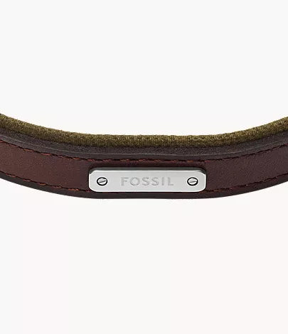 Everett Color Pop Green And Brown Leather Strap Bracelet