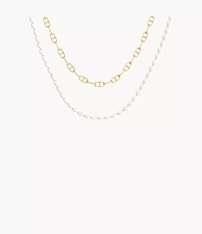Heritage Pearl D-Link Gold-Tone Brass Multi-Strand Necklace