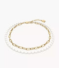 Heritage Pearl D-Link Gold-Tone Brass Multi-Strand Bracelet