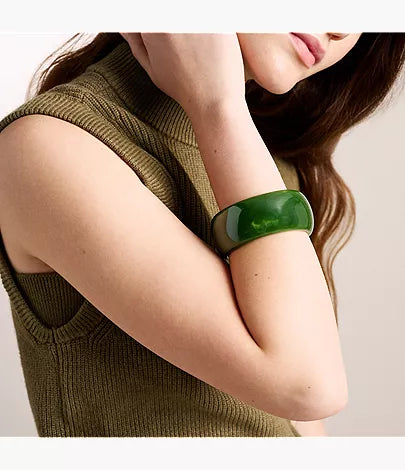 Resin Collection Green Bangle Bracelet
