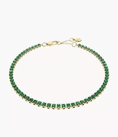 Ellis Pavé Glitz Gold-Tone Brass Tennis Chain Bracelet