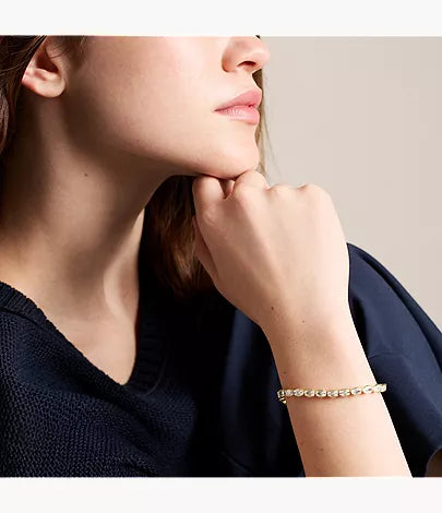 Ellis Pavé Glitz Gold-Tone Brass Tennis Chain Bracelet
