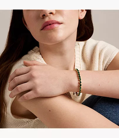 Ellis Pavé Glitz Gold-Tone Brass Tennis Chain Bracelet