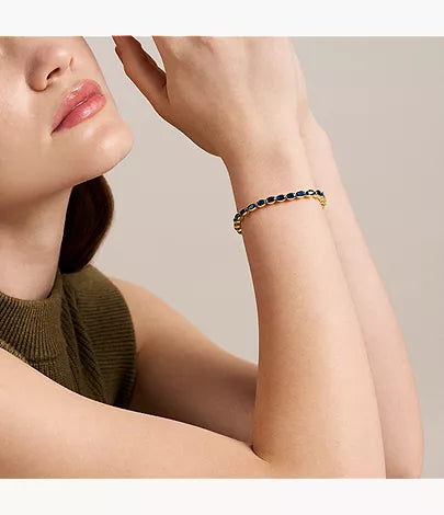 Ellis Pavé Glitz Gold-Tone Brass Tennis Chain Bracelet