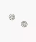 Ellis Iconic Glitz Silver-Tone Stainless Steel Stud Earrings