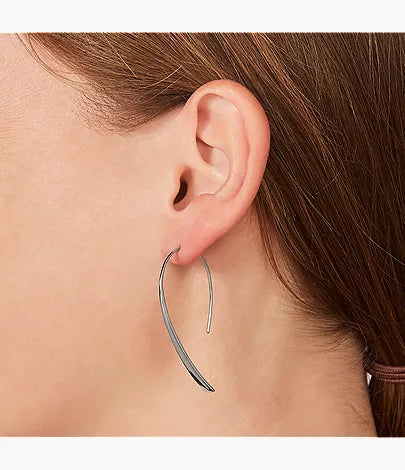 Ellis Iconic Stainless Steel Bevel Hoop Earrings