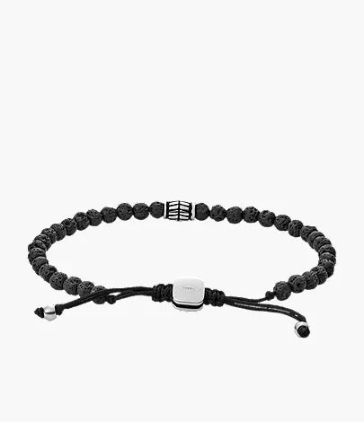 Everett Beaded Black Semi-Precious Bracelet