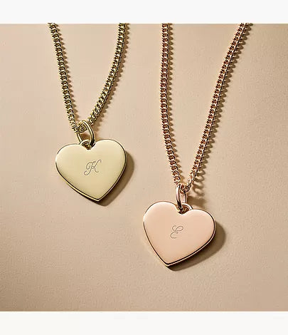 Ellis Heart Rose Gold-Tone Stainless Steel Necklace