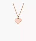 Ellis Heart Rose Gold-Tone Stainless Steel Necklace
