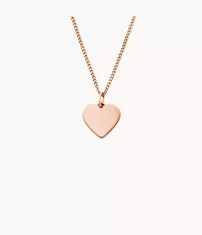 Ellis Heart Rose Gold-Tone Stainless Steel Necklace