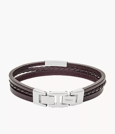 Brown Multi-Strand Leather Bracelet