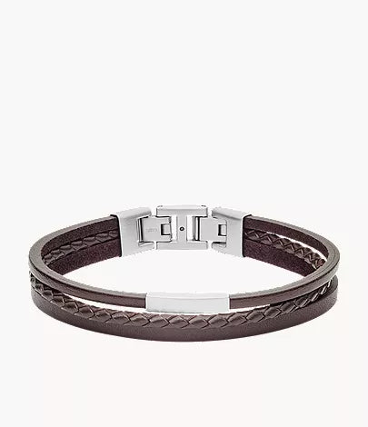 Black Multi-Strand Leather Bracelet I4