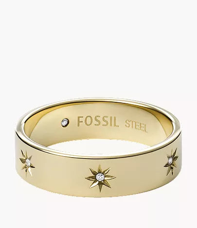 Sadie Shine Bright Gold-Tone Stainless Steel Band Ring